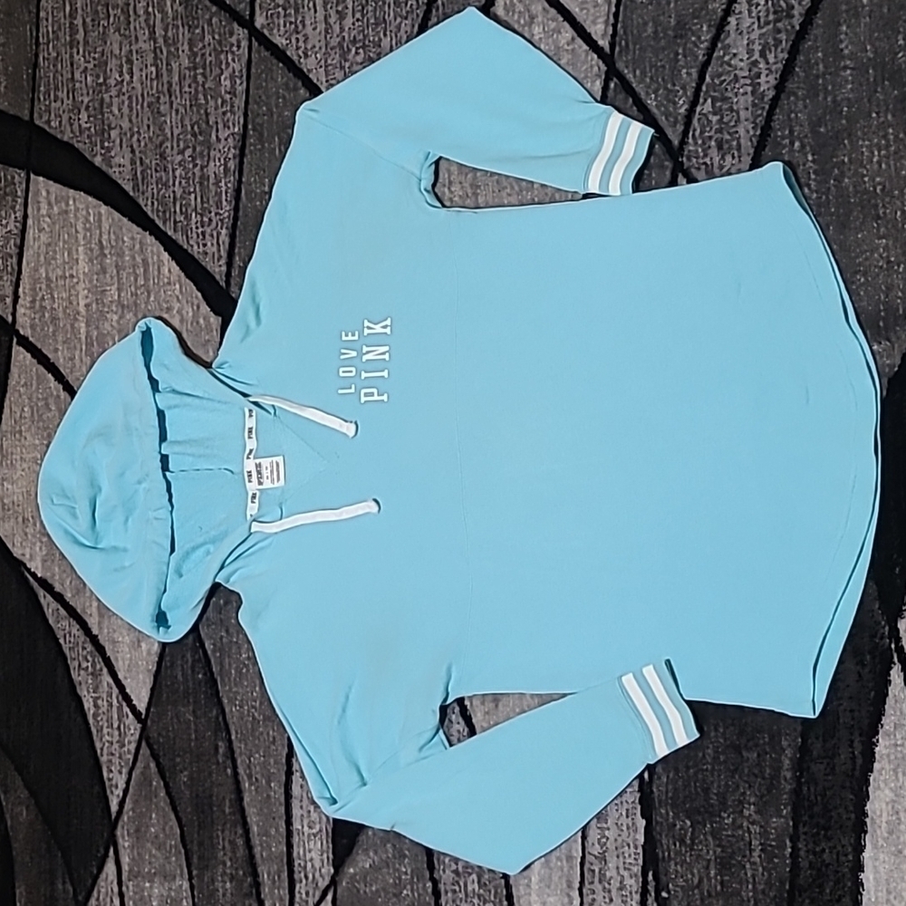 VS PINK 2014 Campus Logo Drawstring Pull-over Hoodie Shirt